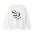 Plant Lover Crewneck Sweatshirt – “Our Blue Daydreams” Minimal Green Leaf Design