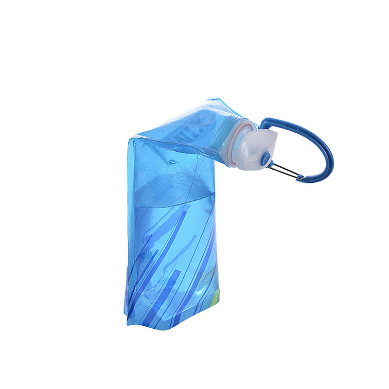 Collapsible Travel Water Pot – Folding Sports Bottle with Carabiner & Carry Bag