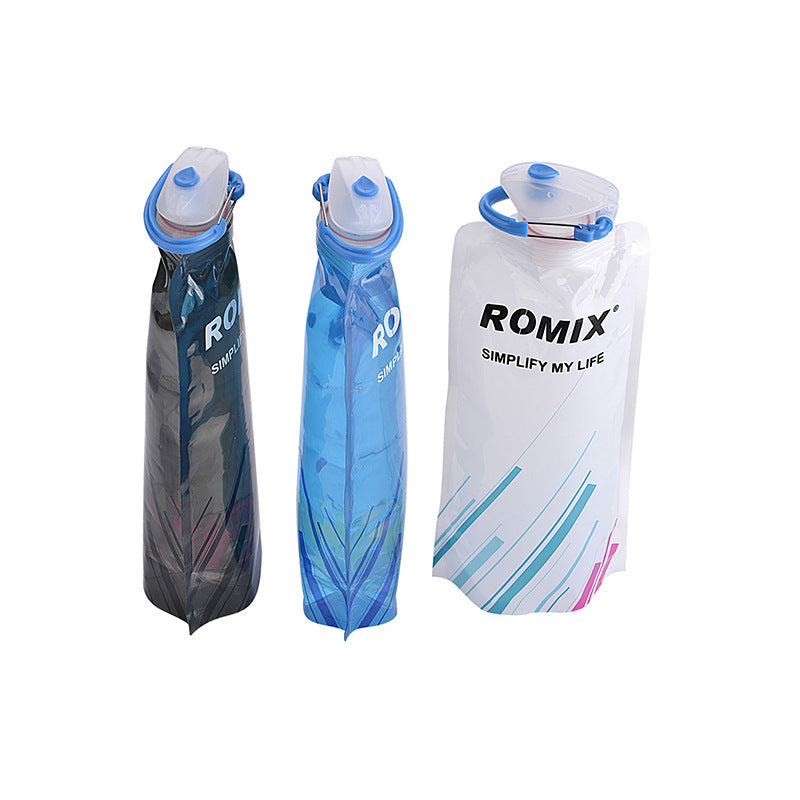 Collapsible Travel Water Pot – Folding Sports Bottle with Carabiner & Carry Bag
