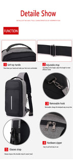 Anti-theft USB charging chest bag with you