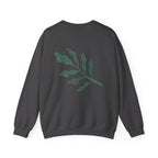 Plant Lover Crewneck Sweatshirt – “Our Blue Daydreams” Minimal Green Leaf Design