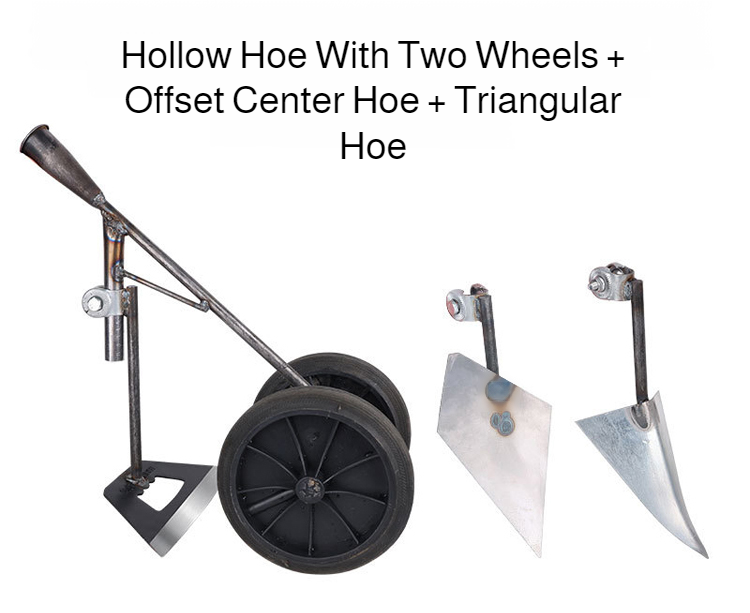 Hand-pulled Multi-function Plow 3 in 1 Multi-Function Wheel Hoe Cultivator, Double Wheels Weeder Tiller Furrow Plow for Garden F