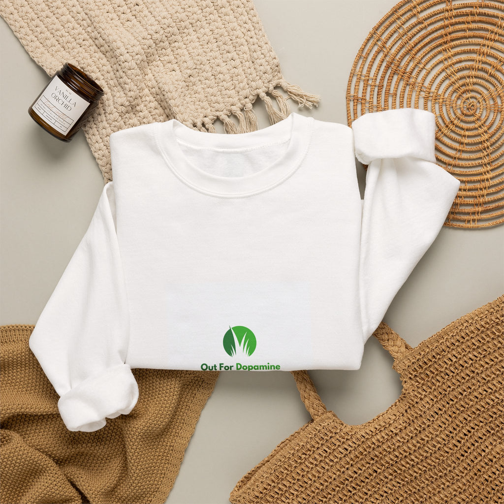 Plant Lover Crewneck Sweatshirt – “Our Blue Daydreams” Minimal Green Leaf Design