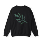 Plant Lover Crewneck Sweatshirt – “Our Blue Daydreams” Minimal Green Leaf Design