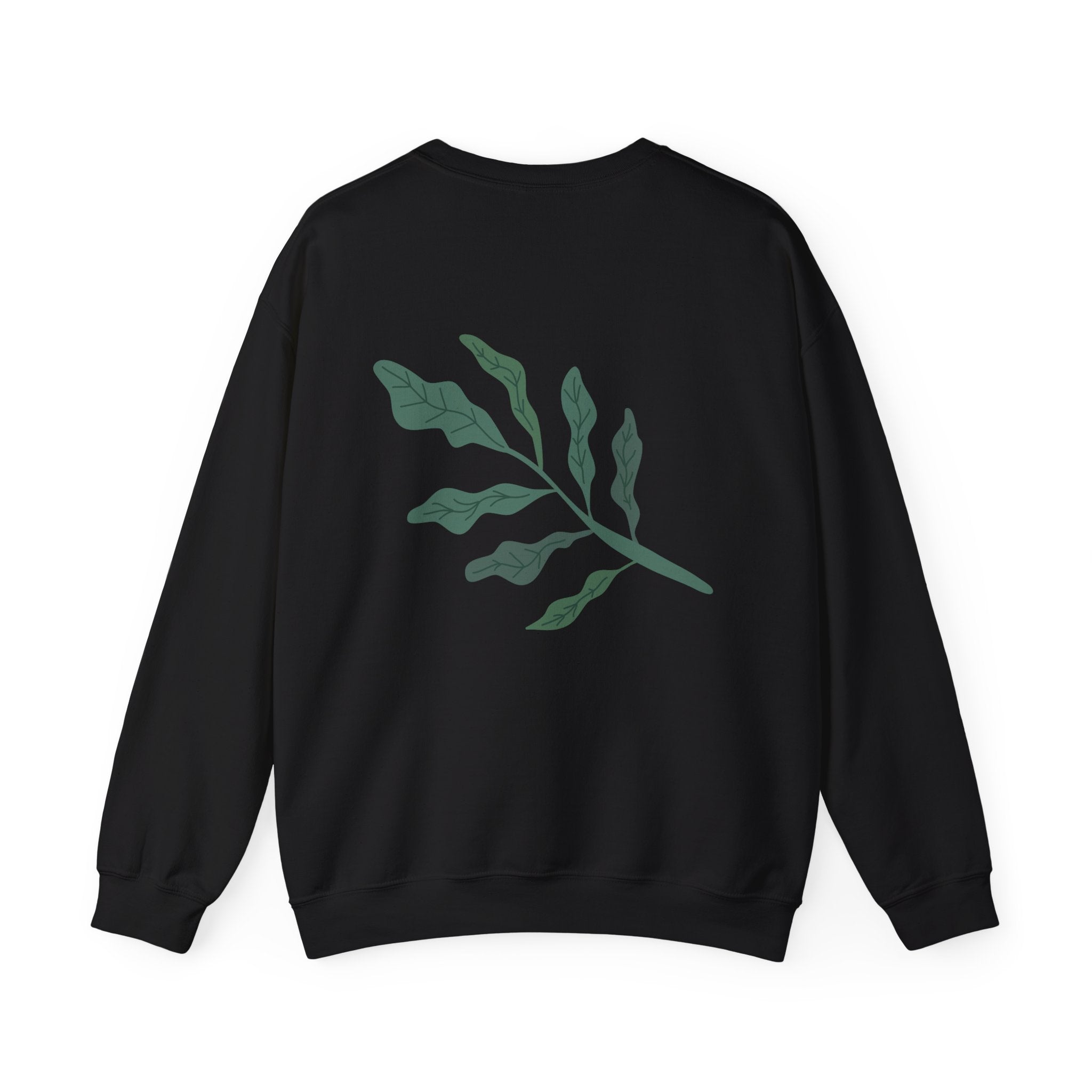 Plant Lover Crewneck Sweatshirt – “Our Blue Daydreams” Minimal Green Leaf Design