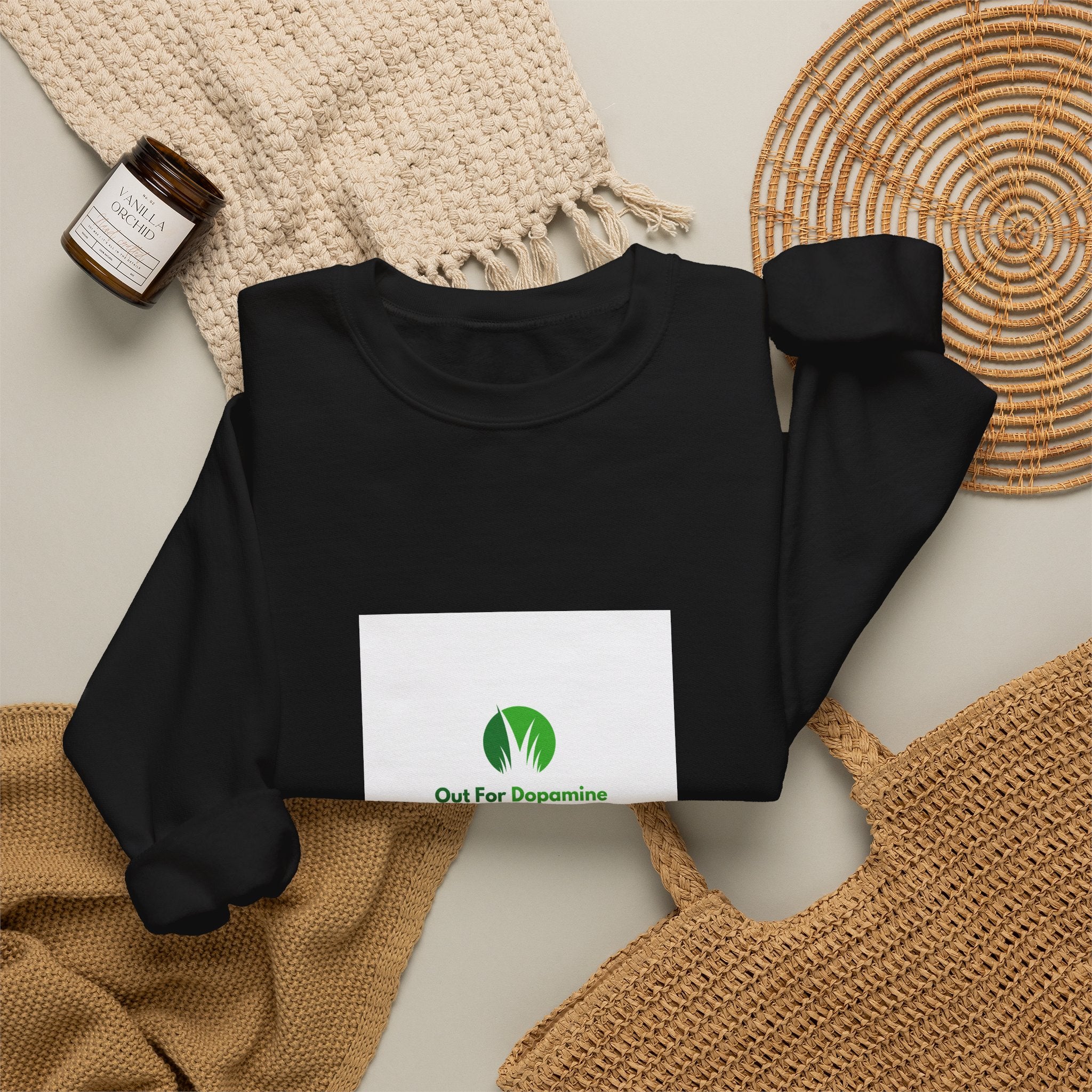 Plant Lover Crewneck Sweatshirt – “Our Blue Daydreams” Minimal Green Leaf Design