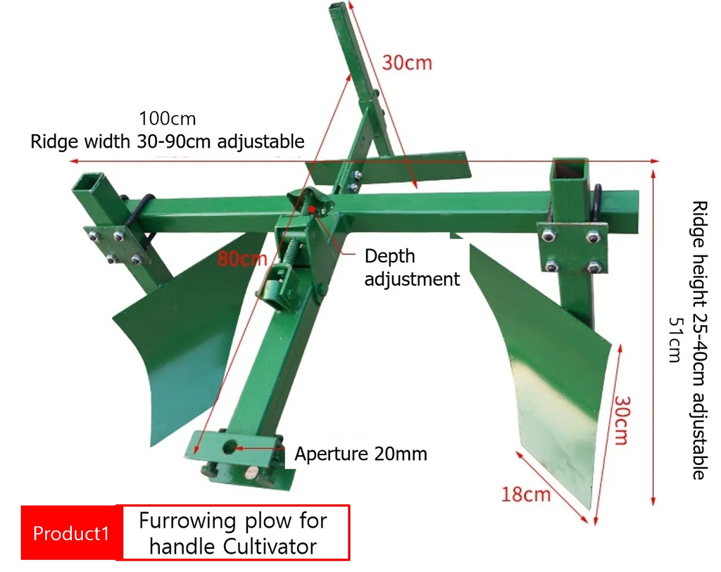Furrowing Plow for Micro Tiller / Furrow Ridge Hiller Ditcher Ridding Ditching Cultivator Plough Garden Tools