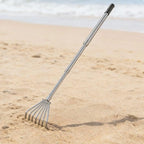 Telescopic Claw Rake Multifunctional Hand Cultivator Rake Rust Resistant Stainless Steel Cultivator for Gardeners, Beachcombers