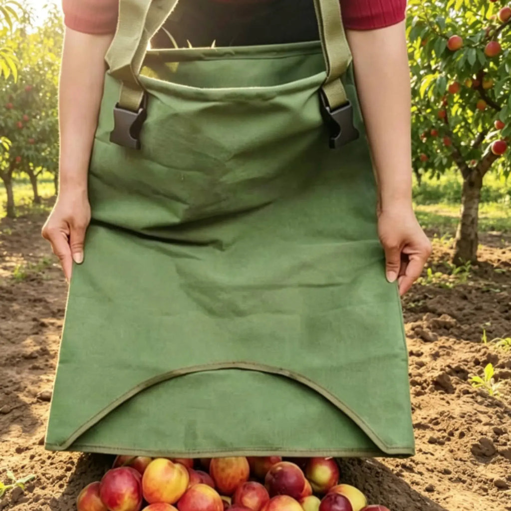 Canvas Fruit Gardenpouch Canvas Harvest Bag Adjustable Hands Support Picking Apron For Orchard Fruit Picking Bag