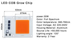 LED Grow COB Chip Phyto Lamp Full Spectrum AC220V 10W 20W 30W 50W For Indoor Plant Seedling Grow and Flower Growth Lighting