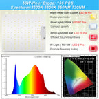 LED Grow Light 500W 600W 800W 1000W Diode Full Spectrum Silent Quantum Board Used for Greenhouse Tent Hydroponic Plant