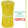 100PCS Oblate Gardening Cable Ties Reusable Iron Wire Twist Tie for Flower Plant Multifunction Climbing Vines Coated Fix Strings