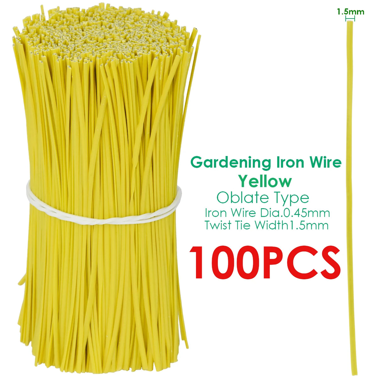 100PCS Oblate Gardening Cable Ties Reusable Iron Wire Twist Tie for Flower Plant Multifunction Climbing Vines Coated Fix Strings