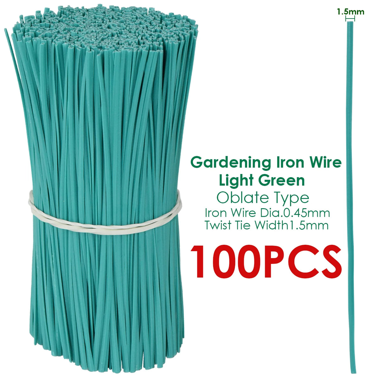 100PCS Oblate Gardening Cable Ties Reusable Iron Wire Twist Tie for Flower Plant Multifunction Climbing Vines Coated Fix Strings