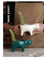 Cute Cat Ceramic Garden Flower Pot Animal Image Cactus Plants Planter Succulent Plant Container Tabletop Ornaments Decoration