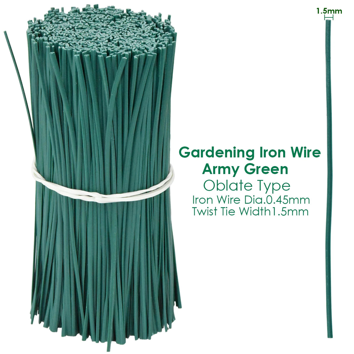 100PCS Oblate Gardening Cable Ties Reusable Iron Wire Twist Tie for Flower Plant Multifunction Climbing Vines Coated Fix Strings