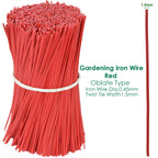 100PCS Oblate Gardening Cable Ties Reusable Iron Wire Twist Tie for Flower Plant Multifunction Climbing Vines Coated Fix Strings