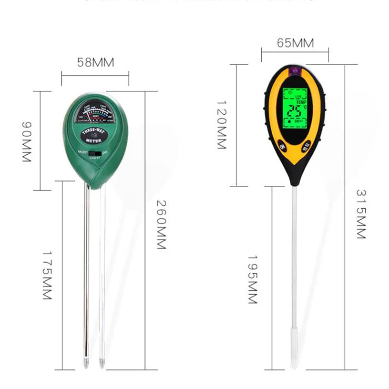 PH Soil Tester Soil Moisture Monitor Sunlight Temp Testers Acidity Alkali Test Tool Garden Plant Thermometer Hygrometer
