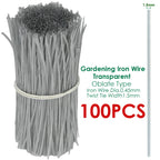 100PCS Oblate Gardening Cable Ties Reusable Iron Wire Twist Tie for Flower Plant Multifunction Climbing Vines Coated Fix Strings
