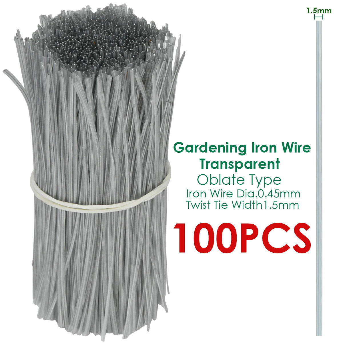 100PCS Oblate Gardening Cable Ties Reusable Iron Wire Twist Tie for Flower Plant Multifunction Climbing Vines Coated Fix Strings