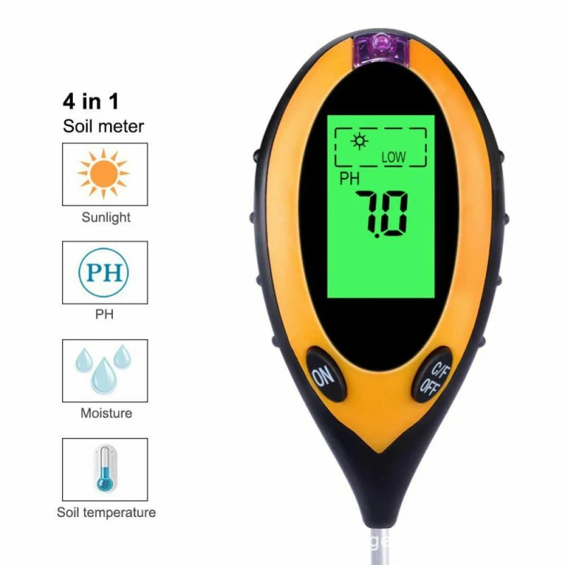 PH Soil Tester Soil Moisture Monitor Sunlight Temp Testers Acidity Alkali Test Tool Garden Plant Thermometer Hygrometer