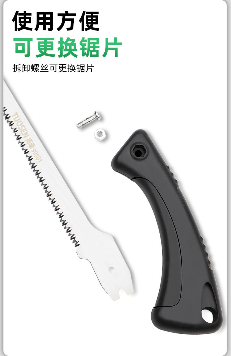 Tuosen Handsaw Garden Saw SK5 Steel Saw Tools W/ Wooden Handle Woodworking Saw 340mm Convenient For Wall Panel Bending