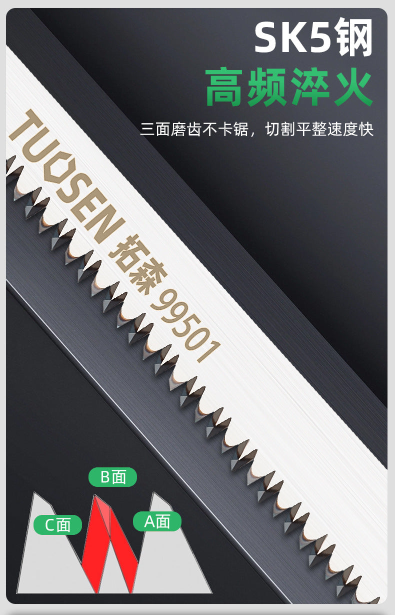 Tuosen Handsaw Garden Saw SK5 Steel Saw Tools W/ Wooden Handle Woodworking Saw 340mm Convenient For Wall Panel Bending
