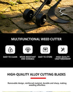 Weed Remover Set with Roller Manual Weed Remover No Need to Bend Over for Garden/ Sidewalk/ Driveway Cracks Elderly