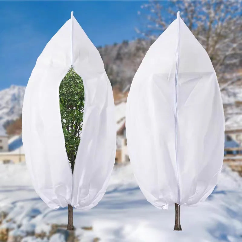 Winter Plant Cold-proof Cover Plant Protection and Warmth Covers Drawstring Zipper Fixed Non-woven Fabric Casing Outdoors Garden