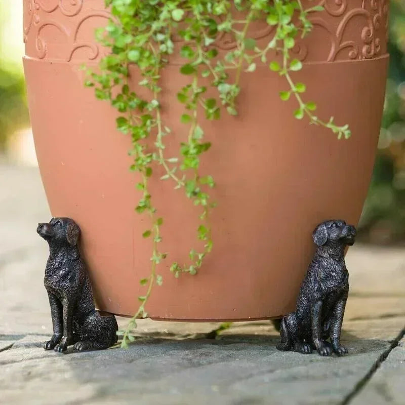 3Pcs Flower Pot Feet Stand Animal Shape Cat Dog Rabbit Plant Pots Risers Pad Outdoor Garden Resin Pot Foot Plant Bonsai Holders