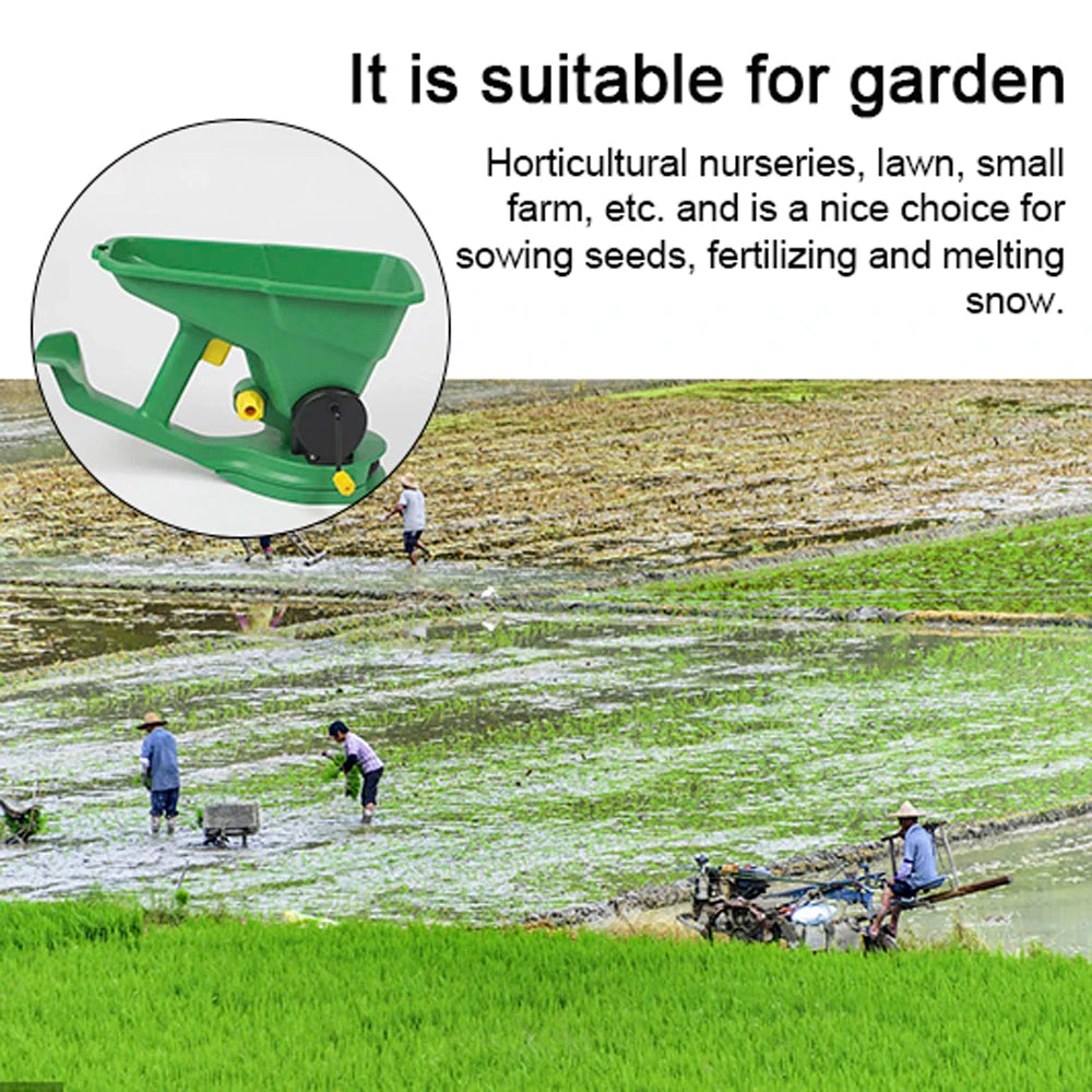 Gardening Seed Spreader Manual Seeder 1.5L Capacity  with 5 Gears Adjustable for Sowing Fertilizing Melting Snow for Garden Lawn