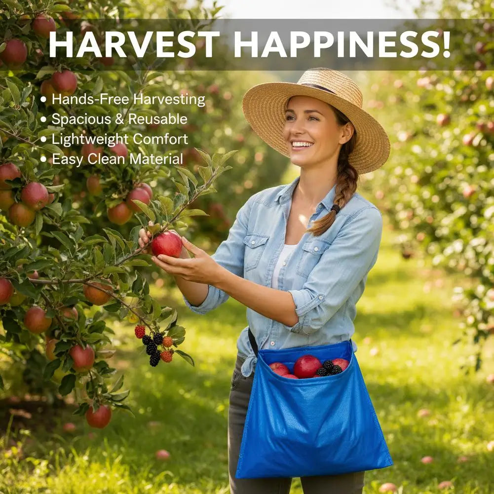 Garden Fruit Picking Bag and Mushroom Foraging Pouch with Waist Belt, Harvest Apron for Outdoor Orchard, Vegetable Gathering