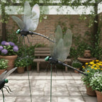 Dragonfly Garden Stakes, 10-Piece Plastic Flower Pot Decorations