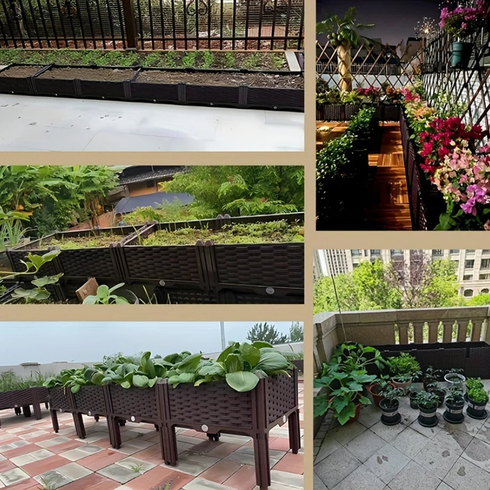 Plastic Raised Garden Bed with Legs Raised Planter Box Elevated Planting Container for Gardening Vegetables Fruits Flowers