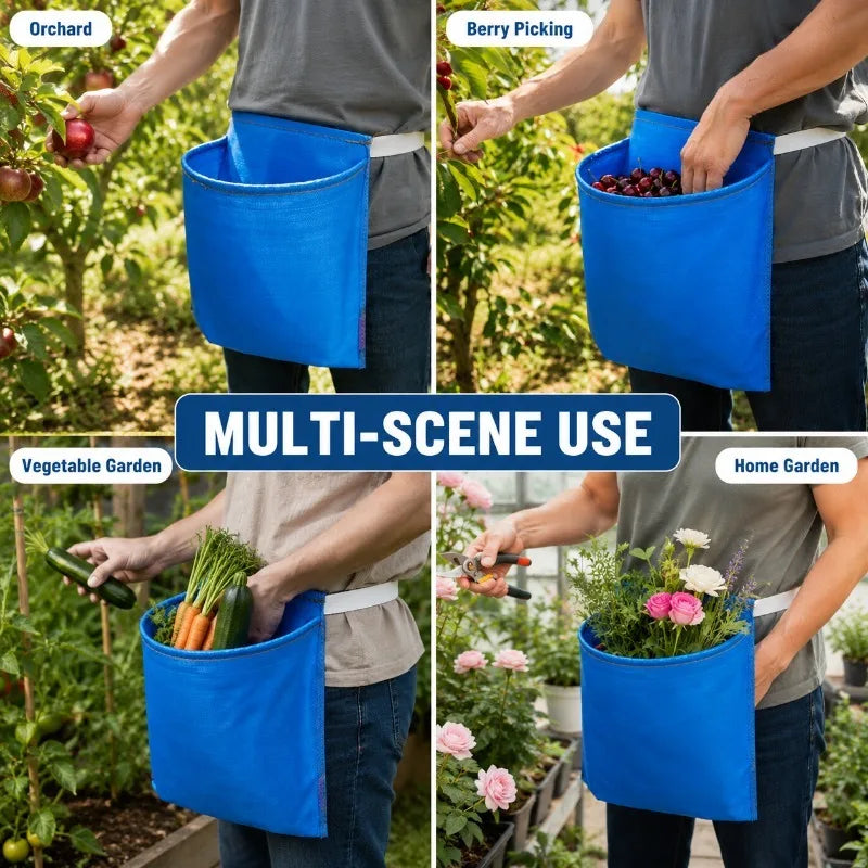 Fruit and Vegetable Picking Apron Garden Fruit Picking Bag Waterproof and Portable Agricultural Picking Waist Bag