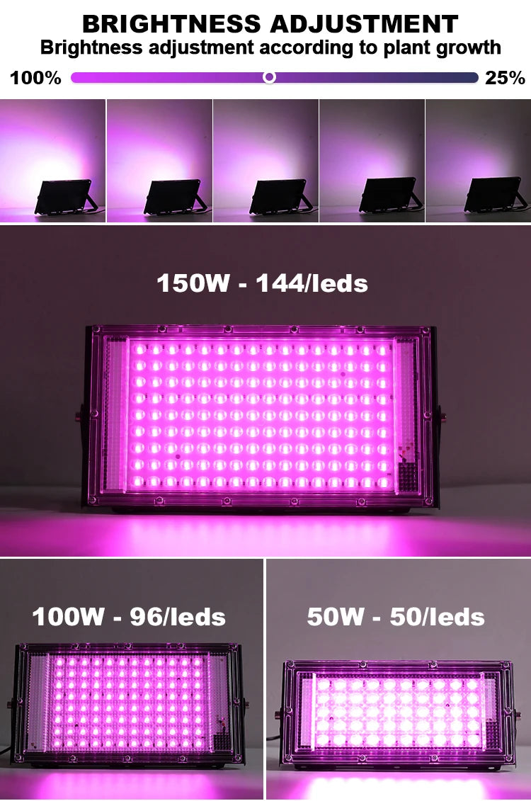 Led Grow Light 50W 100W 150W 220V Outdoor Full Spectrum LED Plant Growth Lamp Led Spotlight Projector Streetlight Led Floodlight