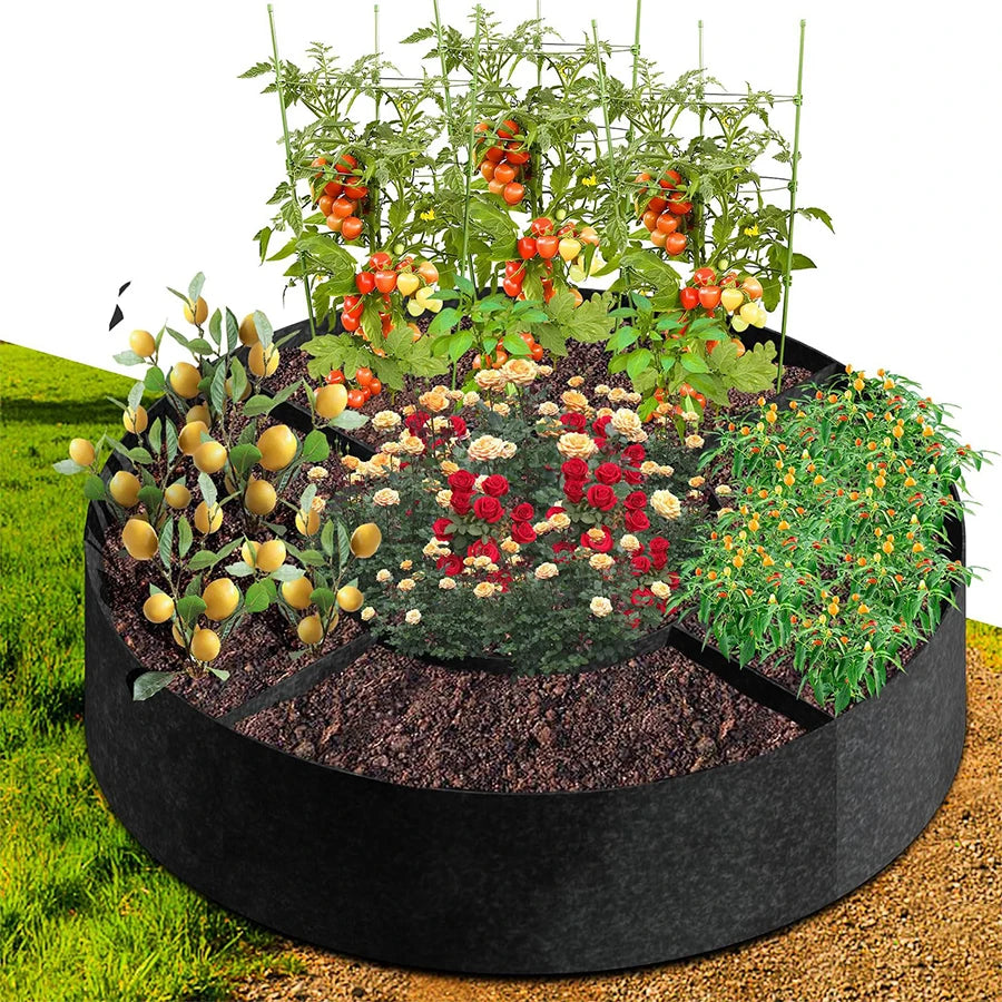 6+1 Grids Nonwoven Planting Grow Bag Pots Gardening Supplies Outdoor Garden Planters Vegetable Flower Pot Container Seeds Sack