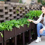 Elevated Raised Garden Bed with Legs Plastic Planter Box with Drainage Holes for Flowers Herbs Gardening Balcony Vegetable Pot