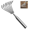 Garden Stainless Steel Hand Rake Manual Integrated Small Leaf Rakes Gardening Tool Multi-Claw Soil Rake For Planting Vegetable