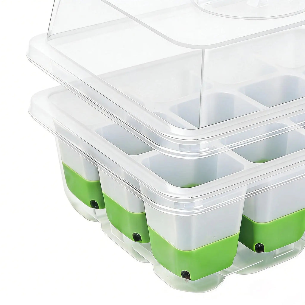 Seedling Starter Tray Indoor Garden Greenhouse Growth Potting with Cover Adjustable Humidity Germination Box Gardening Supplies