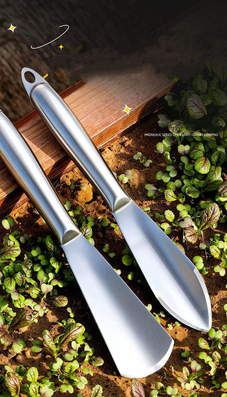 Multifunctional Garden Shovel Thickened Steel Weeding Hoe for Digging Wild Vegetables Planting Flowers Soil Cultivation