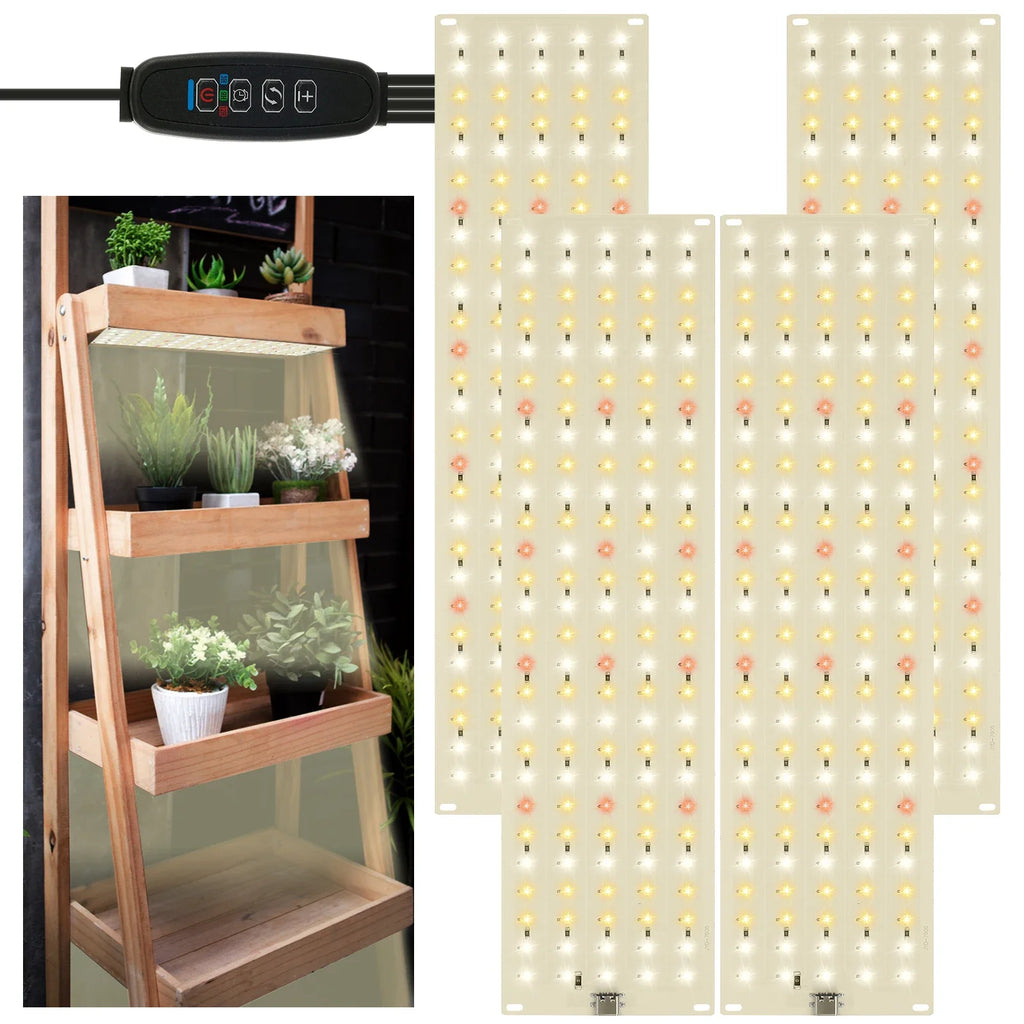 LED Grow Panel Light Ultra-thin Full Spectrum Dimmable Timer Plant Lights Under Cabinet Growing Lamp for Indoor Plants Rack
