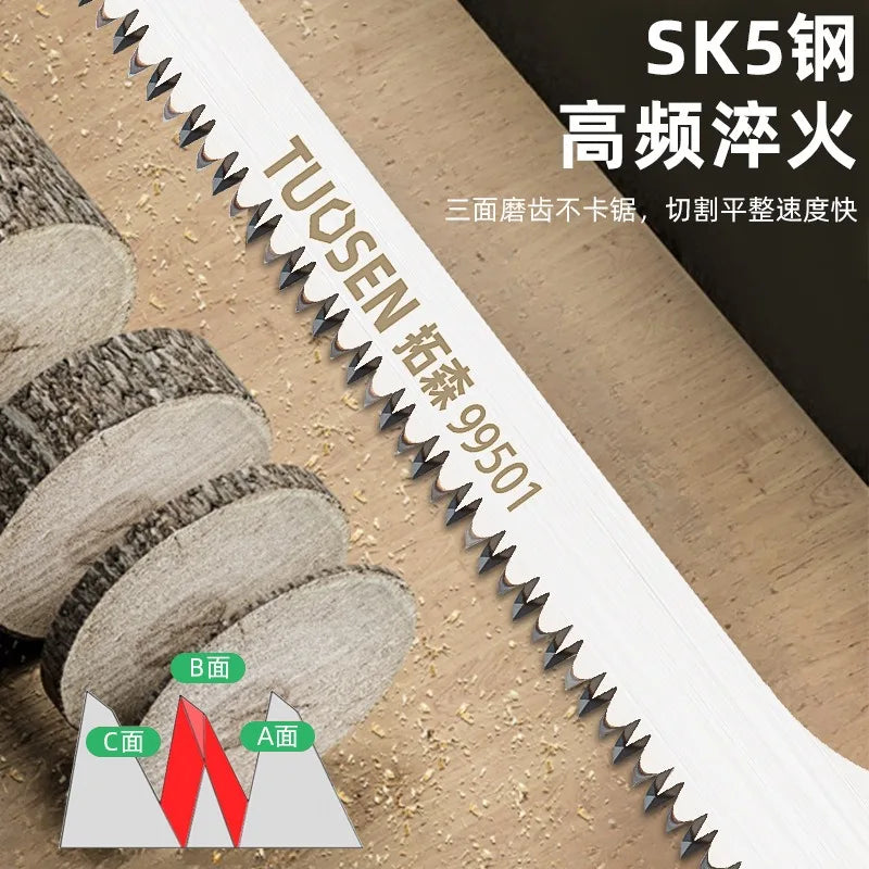 Tuosen Handsaw Garden Saw SK5 Steel Saw Tools W/ Wooden Handle Woodworking Saw 340mm Convenient For Wall Panel Bending