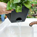3 Pieces Window Box Planter Rectangle Plant Containers Decors with Drainage Holes Flower Pot Plant Pot for Outdoor Garden Home