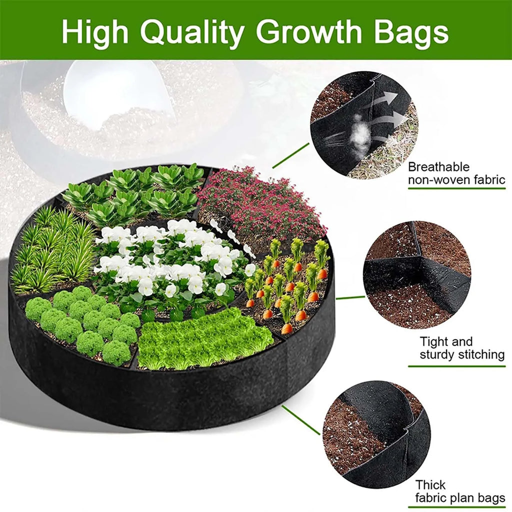 6+1 Grids Nonwoven Planting Grow Bag Pots Gardening Supplies Outdoor Garden Planters Vegetable Flower Pot Container Seeds Sack