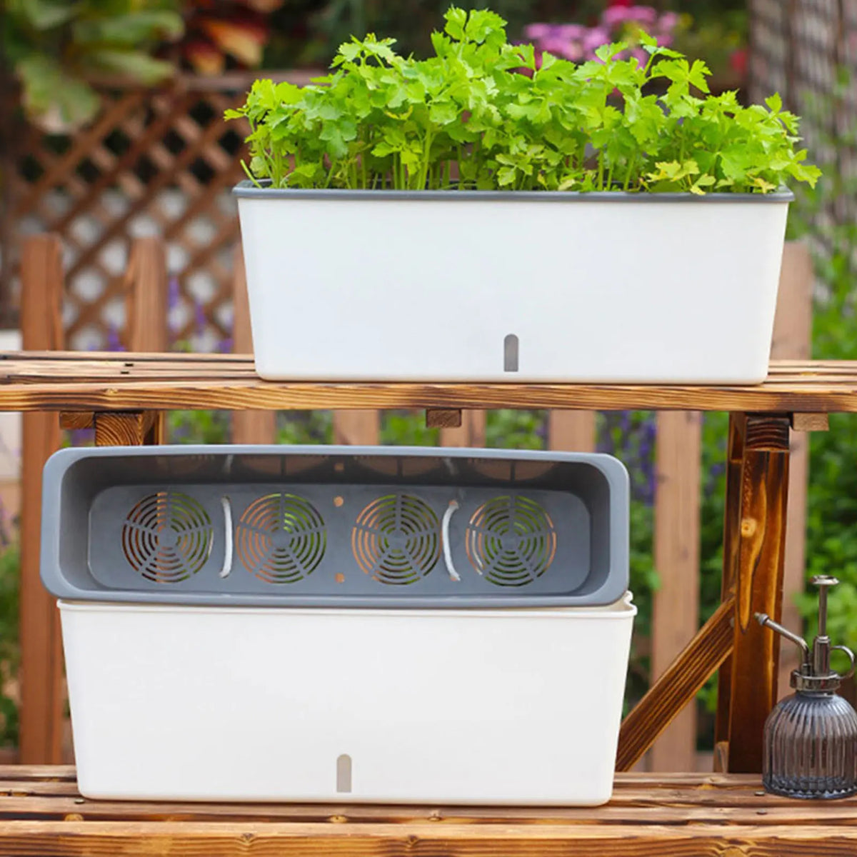 Self-Watering Planter Pots with Handy Water Level Indicator Gift for Friends Families Neighbors