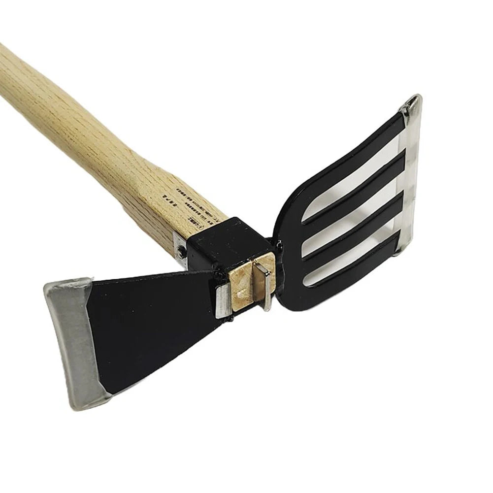 Wooden Handle Garden Rake Cultivator Dual-purpose Hoe Mini Hoe & Tiller for Digging Weeding Gardening Cultivating Rake Tools