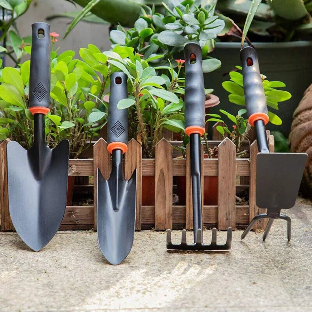 2 In 1 Heavy Duty Hoe Shovel Set Garden Tools for Digging Weeding Loosening Soil Ideal for Balcony Planting Vegetable Flower Gar
