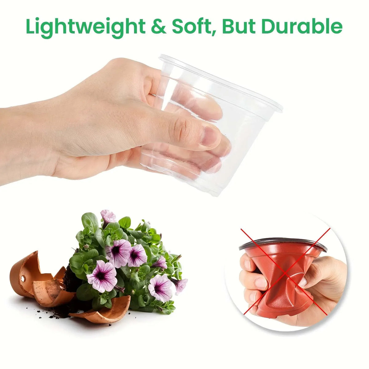 72pcs/set Clear Nursery Potsplant with Trays and Labels, Transparent Plastic Planter, Seed Starting Pot Flower Plant Contai