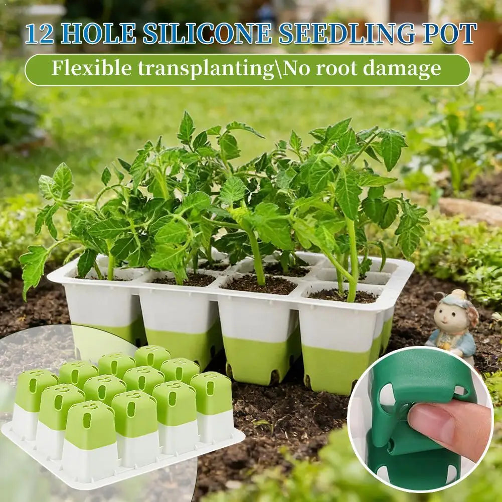 Reusable Seed Starter Trays Kit Silicone Seedling Trays For Plant Seeds Germination Tray Indoor Gardening Seedling Starter Pot